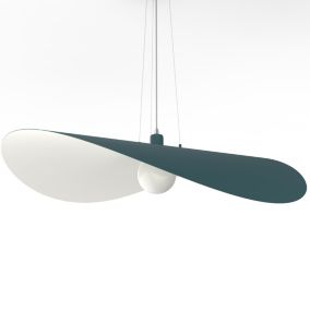 LUMICOM - PIUMA Suspension, 1X E27, max 42W, métal, bleu méditerranéen blanc, D.90cm