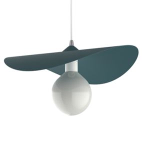 LUMICOM - PIUMA Suspension, 1X E27, max 42W, métal, bleu méditerranéen, D.40cm