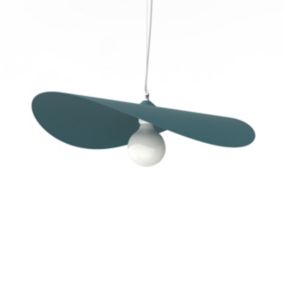 LUMICOM - PIUMA Suspension, 1X E27, max 42W, métal, bleu méditerranéen, D.60cm