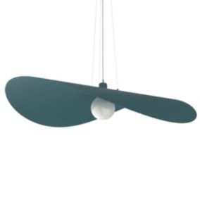 LUMICOM - PIUMA Suspension, 1X E27, max 42W, métal, bleu méditerranéen, D.90cm