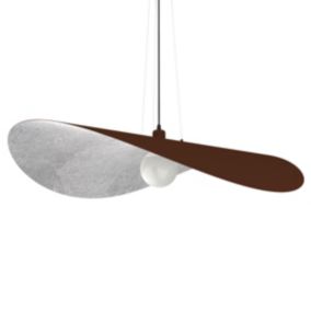 LUMICOM - PIUMA Suspension, 1X E27, max 42W, métal, corten feuille d'argent, D.90cm