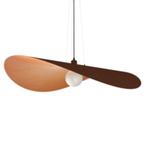 LUMICOM - PIUMA Suspension, 1X E27, max 42W, métal, corten feuille de cuivre, D.90cm