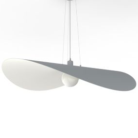 LUMICOM - PIUMA Suspension, 1X E27, max 42W, métal, gris blanc, D.90cm