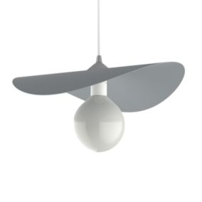 LUMICOM - PIUMA Suspension, 1X E27, max 42W, métal, gris, D.40cm