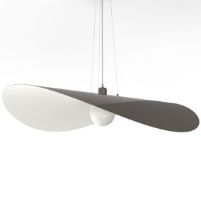 LUMICOM - PIUMA Suspension, 1X E27, max 42W, métal, gris tourterelle blanc, D.90cm