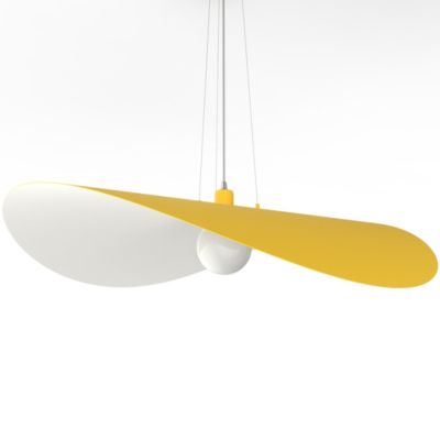 LUMICOM - PIUMA Suspension, 1X E27, max 42W, métal, jaune blanc, D.90cm