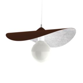 LUMICOM - PIUMA Suspension, 1X E27, max 42W, métal, marron corten/feuille argent, D.40cm