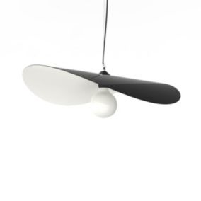 LUMICOM - PIUMA Suspension, 1X E27, max 42W, métal, noir brillant/blanc, D.60cm