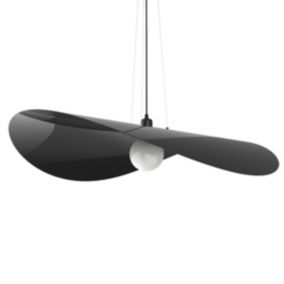 LUMICOM - PIUMA Suspension, 1X E27, max 42W, métal, noir brillant, D.90cm