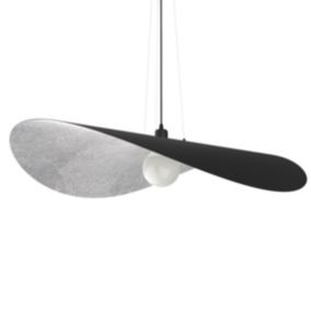 LUMICOM - PIUMA Suspension, 1X E27, max 42W, métal, noir feuille d'argent, D.90cm