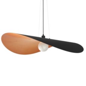 LUMICOM - PIUMA Suspension, 1X E27, max 42W, métal, noir feuille de cuivre, D.90cm