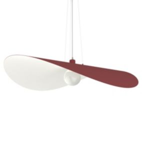 LUMICOM - PIUMA Suspension, 1X E27, max 42W, métal, rouge blanc, D.90cm