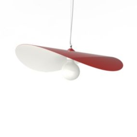 LUMICOM - PIUMA Suspension, 1X E27, max 42W, métal, rouge brillant/blanc, D.60cm