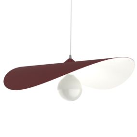 LUMICOM - PIUMA Suspension, 1X E27, max 42W, métal, rouge cowhide/blanc, D.60cm