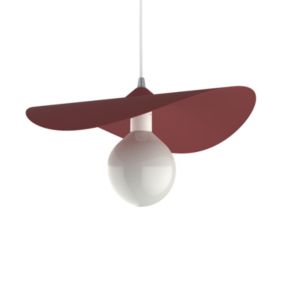 LUMICOM - PIUMA Suspension, 1X E27, max 42W, métal, rouge cowhide, D.40cm