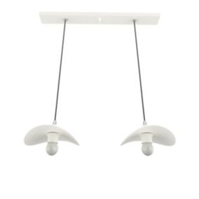 LUMICOM - PIUMA Suspension, 2XE27, max 42W, métal, blanc, 25x20cm