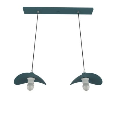 LUMICOM - PIUMA Suspension, 2XE27, max 42W, métal, bleu méditerranèen, 25x20cm