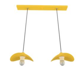 LUMICOM - PIUMA Suspension, 2XE27, max 42W, métal, jaune, 25x20cm