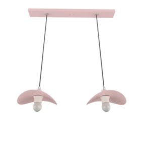 LUMICOM - PIUMA Suspension, 2XE27, max 42W, métal, rose, 25x20cm