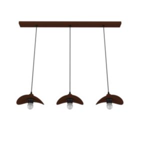 LUMICOM - PIUMA Suspension, 3XE27, max 42W, métal, corten, 25x20cm