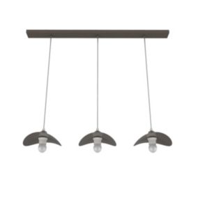 LUMICOM - PIUMA Suspension, 3XE27, max 42W, métal, gris tourterelle brillant, 25x20cm