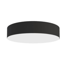 LUMICOM - PUNNETT Plafonnier, LED INTEGREE, 18W, 4000K, métal/verre, noir mat, D.40cm