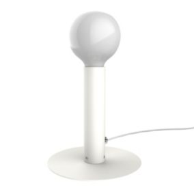 LUMICOM - PURO Lampe de table, 1X E27, max 42W, métal, blanc, D.4cm H.20cm