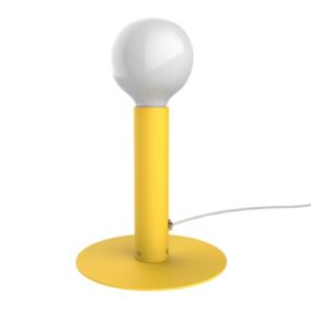 LUMICOM - PURO Lampe de table, 1X E27, max 42W, métal, jaune, D.4cm H.20cm