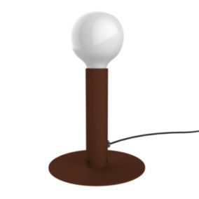 LUMICOM - PURO Lampe de table, 1X E27, max 42W, métal, marron corten, D.4cm H.20cm