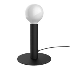 LUMICOM - PURO Lampe de table, 1X E27, max 42W, métal, noir mat, D.4cm H.20cm