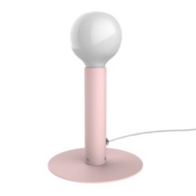 LUMICOM - PURO Lampe de table, 1X E27, max 42W, métal, rose, D.4cm H.20cm