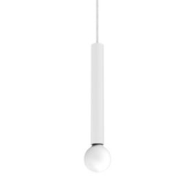 LUMICOM - PURO Suspension, 1X E27, max 42W, métal, blanc mat, D.4cm H.40cm