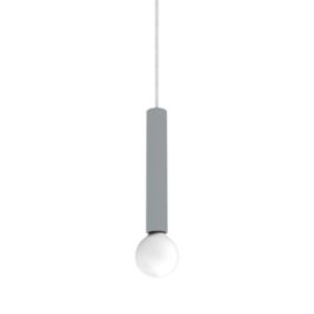 LUMICOM - PURO Suspension, 1X E27, max 42W, métal, gris, D.4cm H.30cm