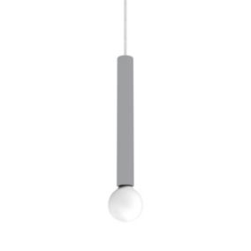 LUMICOM - PURO Suspension, 1X E27, max 42W, métal, gris, D.4cm H.40cm