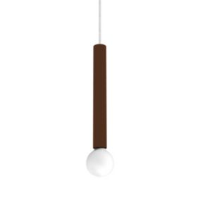 LUMICOM - PURO Suspension, 1X E27, max 42W, métal, marron corten, D.4cm H.40cm