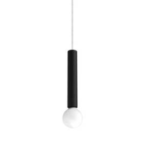 LUMICOM - PURO Suspension, 1X E27, max 42W, métal, noir mat, D.4cm H.40cm