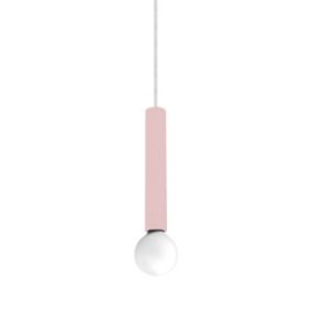 LUMICOM - PURO Suspension, 1X E27, max 42W, métal, rose, D.4cm H.30cm