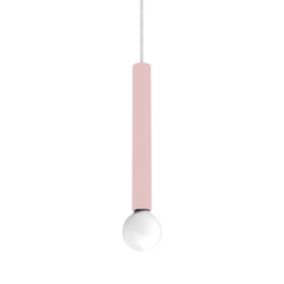 LUMICOM - PURO Suspension, 1X E27, max 42W, métal, rose, D.4cm H.40cm