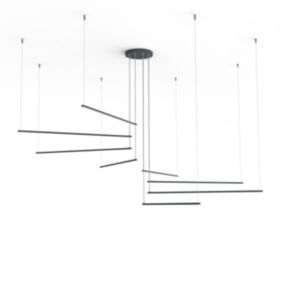 LUMICOM - RADIUS Suspension, STRIP LED, 136W/m, 3000K, métal, anthracite, d.220