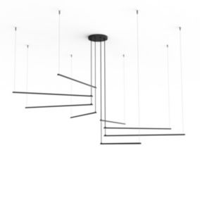 LUMICOM - RADIUS Suspension, STRIP LED, 136W/m, 3000K, métal, noir, d.220