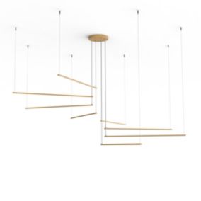 LUMICOM - RADIUS Suspension, STRIP LED, 136W/m, 4000K, métal, anodic gold, d.220