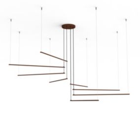 LUMICOM - RADIUS Suspension, STRIP LED, 136W/m, 4000K, métal, corten, d.220