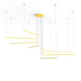 LUMICOM - RADIUS Suspension, STRIP LED, 136W/m, 4000K, métal, jaune, d.220