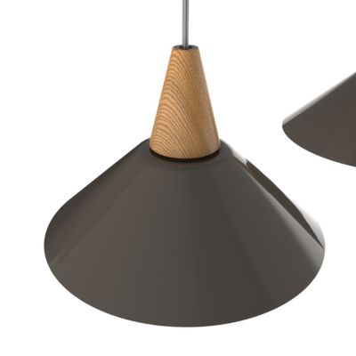 LUMICOM - Rail de suspension FUNNEL, 3X E27, max 42W, métal, Gris tourterelle brillant, D.25cm L.100cm