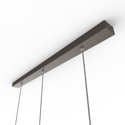 LUMICOM - Rail de suspension FUNNEL, 3X E27, max 42W, métal, Gris tourterelle brillant, D.25cm L.100cm