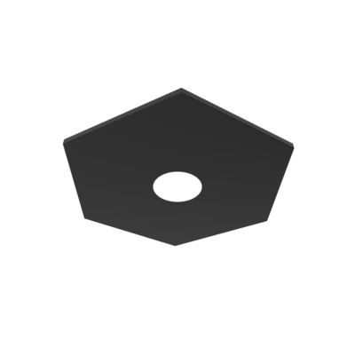 LUMICOM - RIVER HEX Plafonnier, 1x GX53, max 8W, métal, noir brillant, 25x25cm