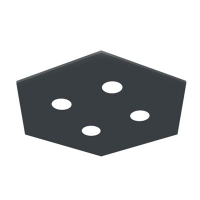 LUMICOM - RIVER HEX Plafonnier, 4x GX53, max 8W, métal, gris anthracite, 65x55cm