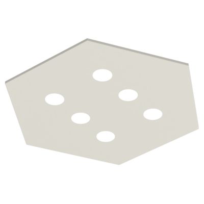 LUMICOM - RIVER HEX Plafonnier, 6x GX53, max 8W, métal, blanc brillant, 80x70cm