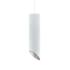 LUMICOM - ROND COUPE Suspension, 1x GU10, max 33W, métal, blanc mat/feuille d'or, D.6cm x H30cm