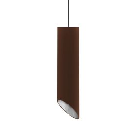 LUMICOM - ROND COUPE Suspension, 1x GU10, max 33W, métal, marron corten/arancione, D.6cm x H30cm